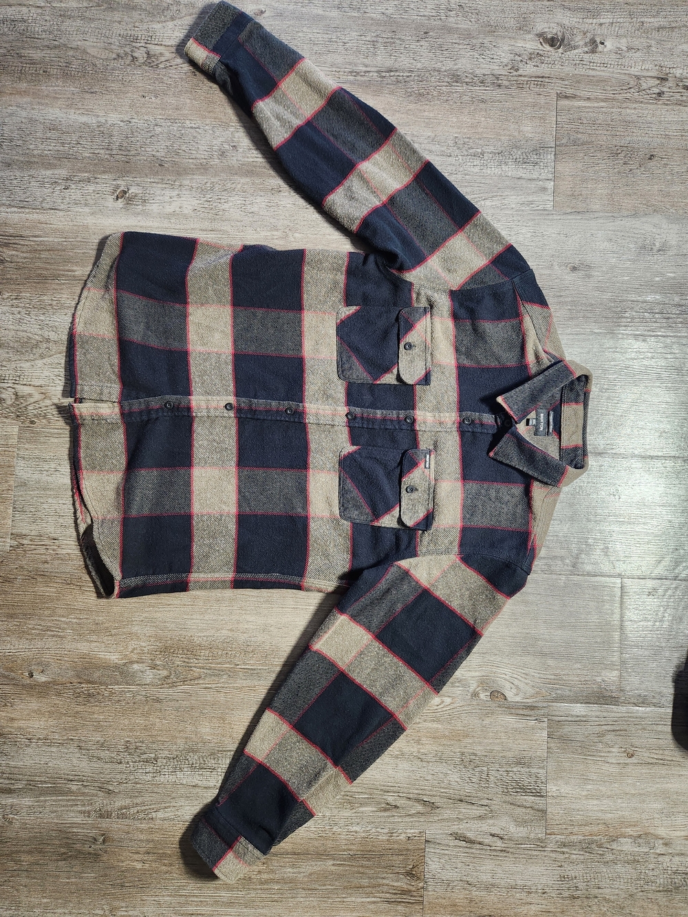 Brixton XXL Surf And Skate Plaid Button-Up Long Sleeve Shirt